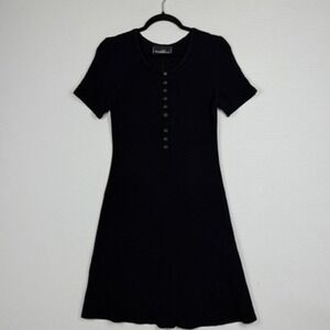 Molly Malloy Dress Womens 6 Black Vintage Y2K Short Sleeve Goth Whimsigoth Indie